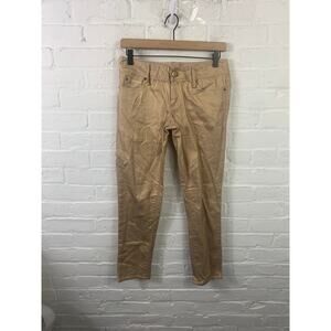 Lilly Pulitzer Women's Worth Skinny Leg Mini Chino Pant Slim Fit Tan Size 2